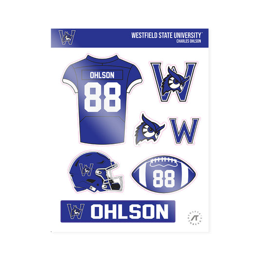 Westfield State - NCAA Football : Charles Ohlson - Sticker Sheet-0