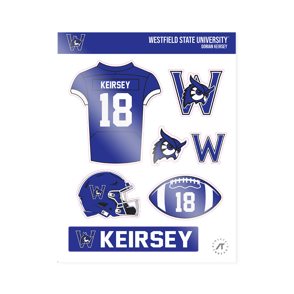 Westfield State - NCAA Football : Dorian Keirsey - Sticker Sheet-0