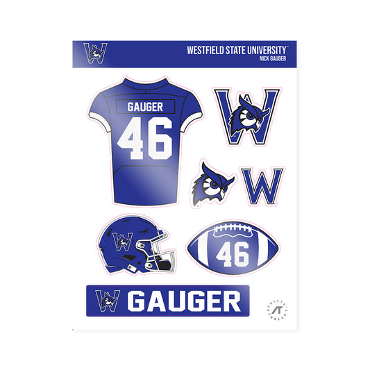 Westfield State - NCAA Football : Nick Gauger - Sticker Sheet-0