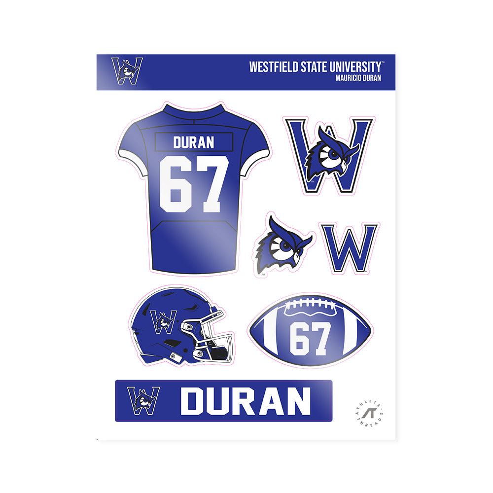 Westfield State - NCAA Football : Mauricio Duran - Sticker Sheet-0