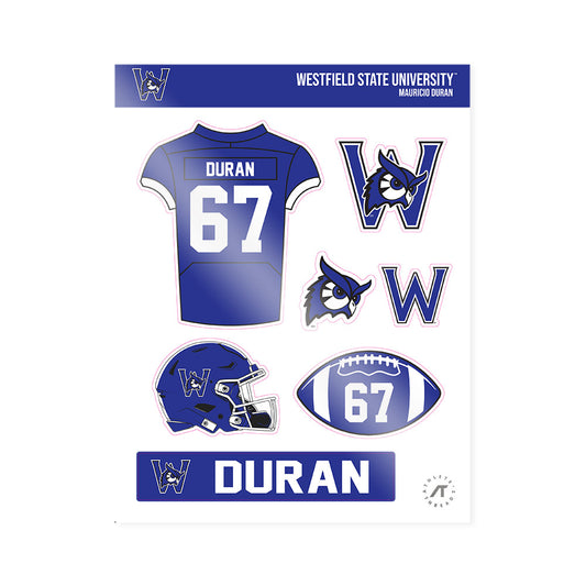Westfield State - NCAA Football : Mauricio Duran - Sticker Sheet-0
