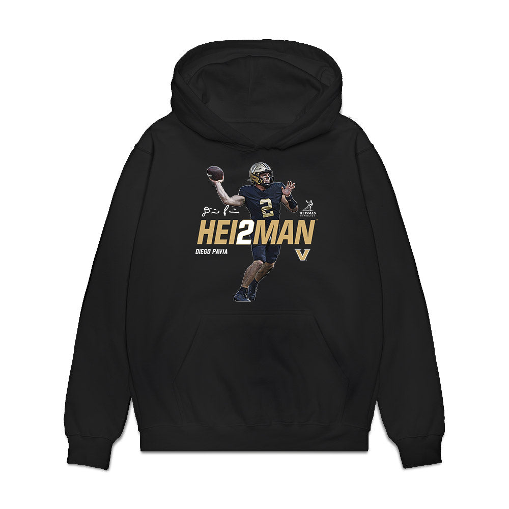 Vanderbilt - NCAA Football : Diego Pavia - Heisman Finalist Premium Hooded Sweatshirt-0
