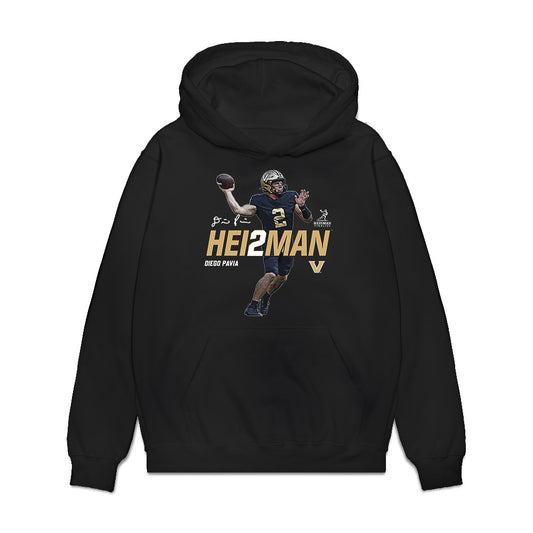 Vanderbilt - NCAA Football : Diego Pavia - Heisman Finalist Premium Hooded Sweatshirt-0