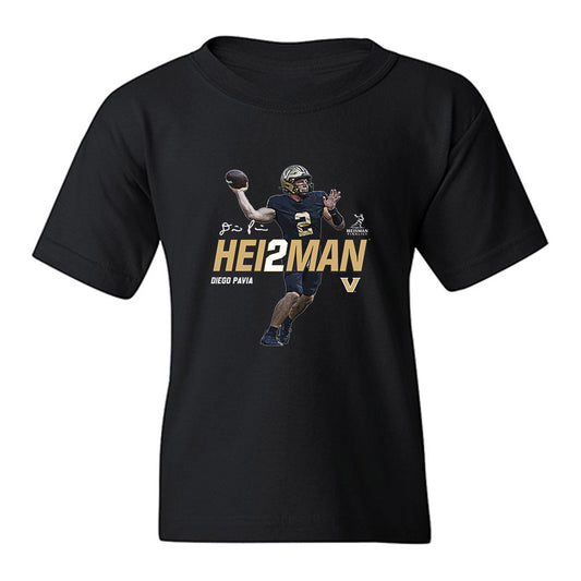 Vanderbilt - NCAA Football : Diego Pavia - Heisman Finalist Youth T-Shirt-0