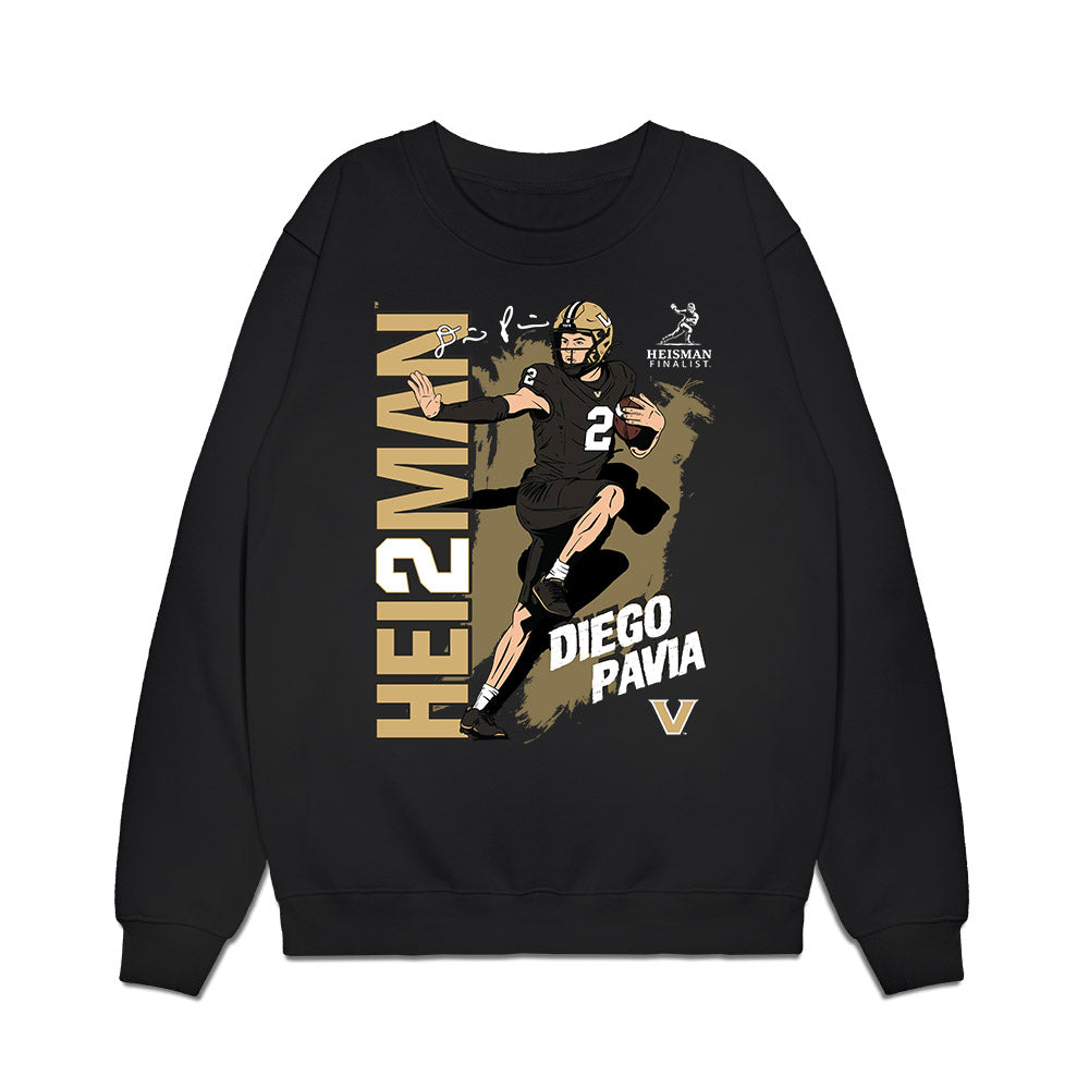 Vanderbilt - NCAA Football : Diego Pavia - Heisman Finalist Stance Premium Crewneck Sweatshirt-0