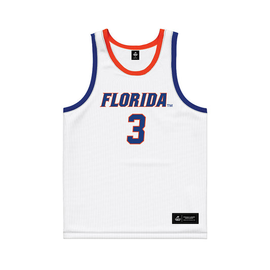 Florida - NCAA Men's Basketball : Micah Handlogten - White Basketball Jersey-0