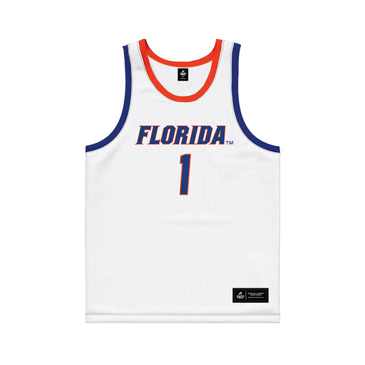 Florida - NCAA Men's Basketball : Xaivian Lee - White Basketball Jersey-0