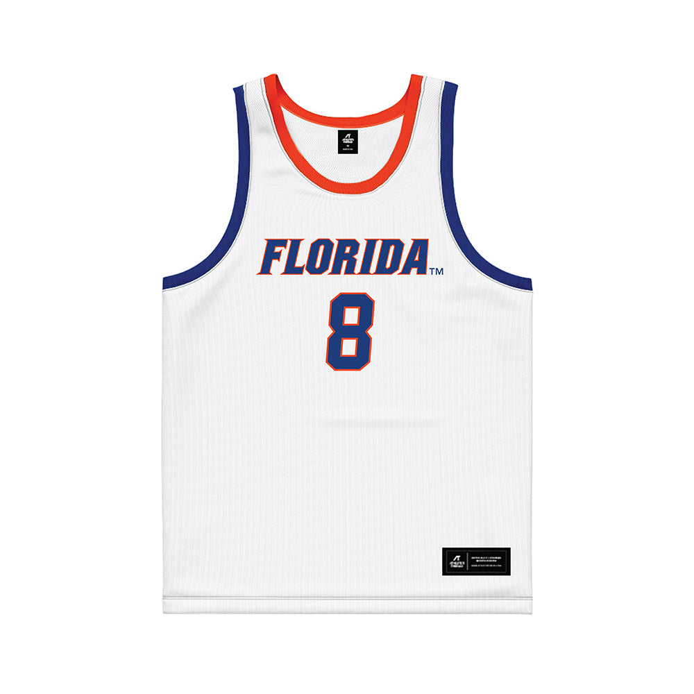 Florida - NCAA Men's Basketball : Alex Kovatchev - White Basketball Jersey-0