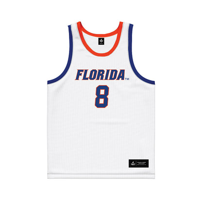 Florida - NCAA Men's Basketball : Alex Kovatchev - White Basketball Jersey-0