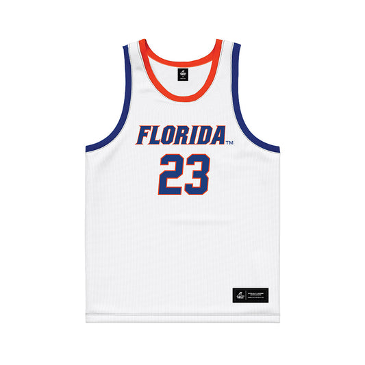 Florida - NCAA Men's Basketball : AJ Brown - White Basketball Jersey-0