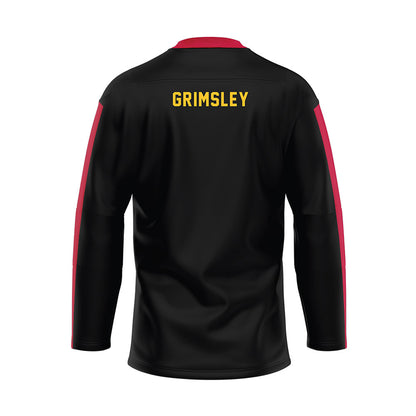 Ferris State - NCAA Cheerleading : Jordynn Grimsley - Black Hockey Jersey-1