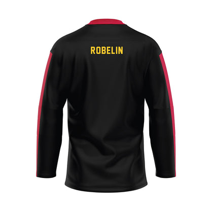 Ferris State - STUNT : Jordin Robelin - Black Hockey Jersey-1