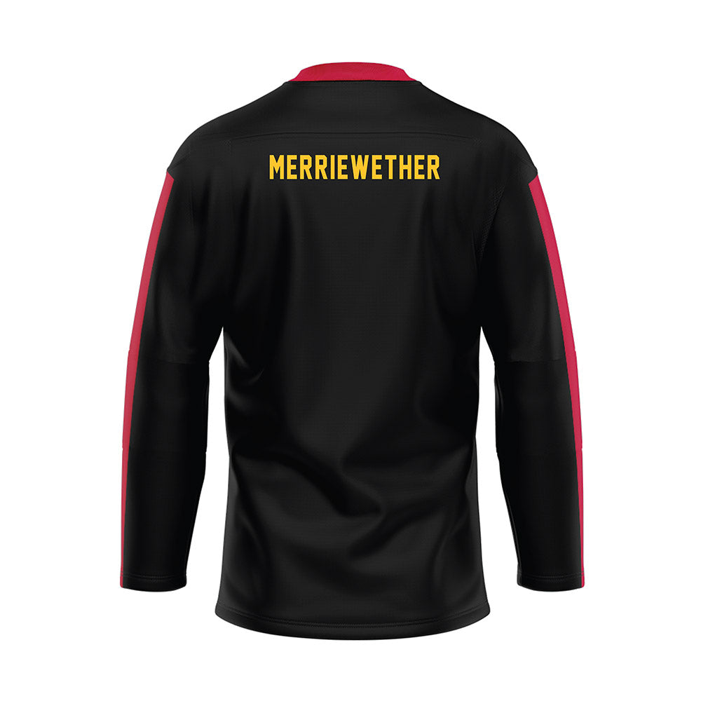 Ferris State - STUNT : Amanni Merriewether - Black Hockey Jersey-1