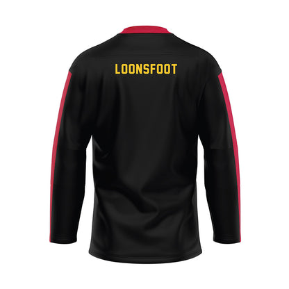 Ferris State - STUNT : Lauren Loonsfoot - Black Hockey Jersey-1
