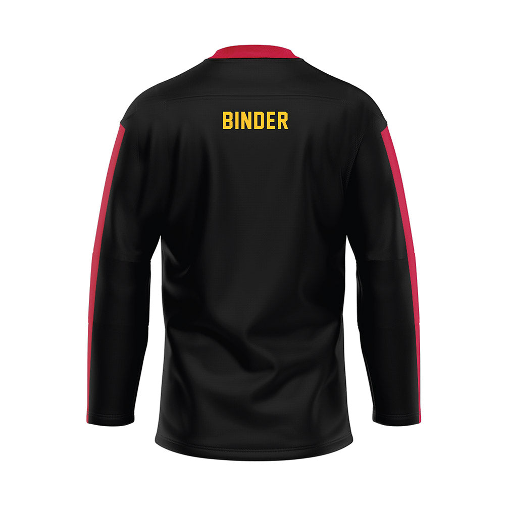 Ferris State - STUNT : Londin Binder - Black Hockey Jersey-1