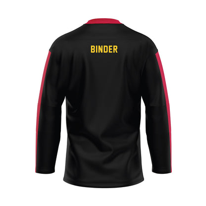 Ferris State - STUNT : Londin Binder - Black Hockey Jersey-1