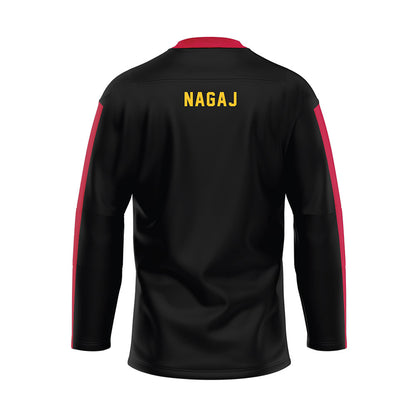 Ferris State - STUNT : Bridget Nagaj - Black Hockey Jersey-1