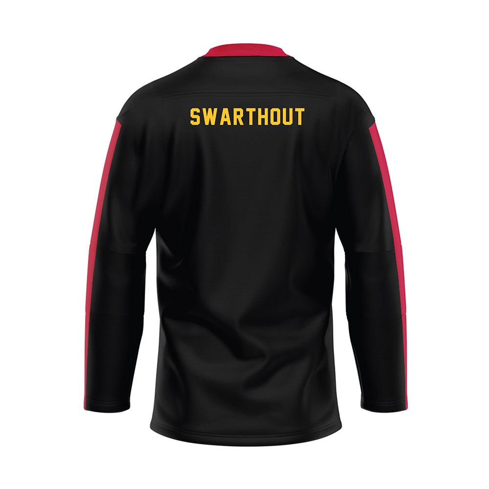 Ferris State - STUNT : Adrianna Swarthout - Black Hockey Jersey-1