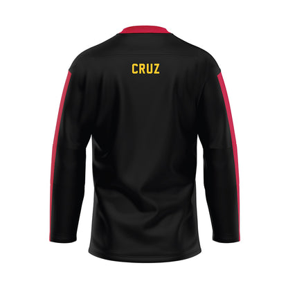 Ferris State - STUNT : Mauritza Cruz - Black Hockey Jersey-1