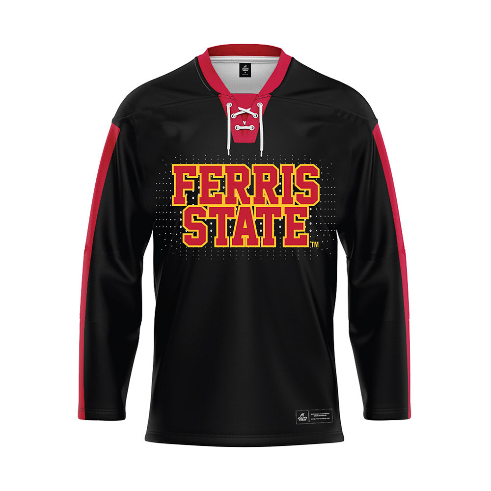 Ferris State - STUNT : Mauritza Cruz - Black Hockey Jersey-0