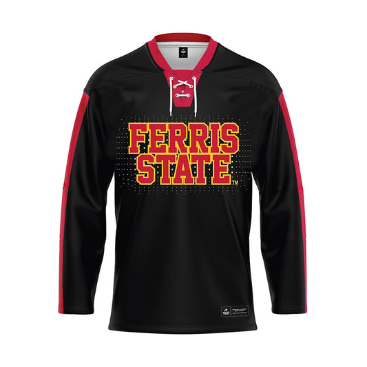 Ferris State - STUNT : Natalie Eashoo - Black Hockey Jersey-0