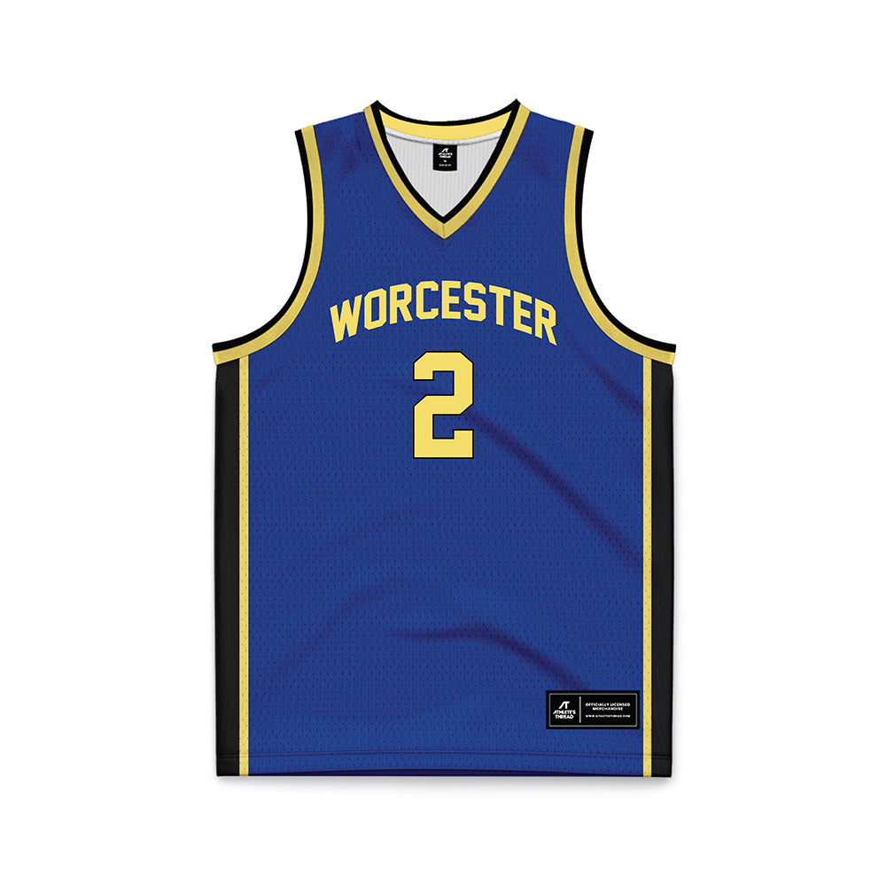 Worcester State - NCAA Women's Basketball : Lena Waldron - Blue Basketball Jersey-0