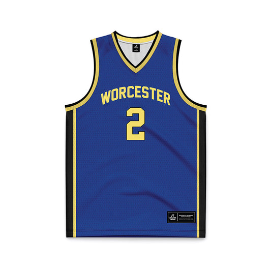 Worcester State - NCAA Women's Basketball : Lena Waldron - Blue Basketball Jersey-0