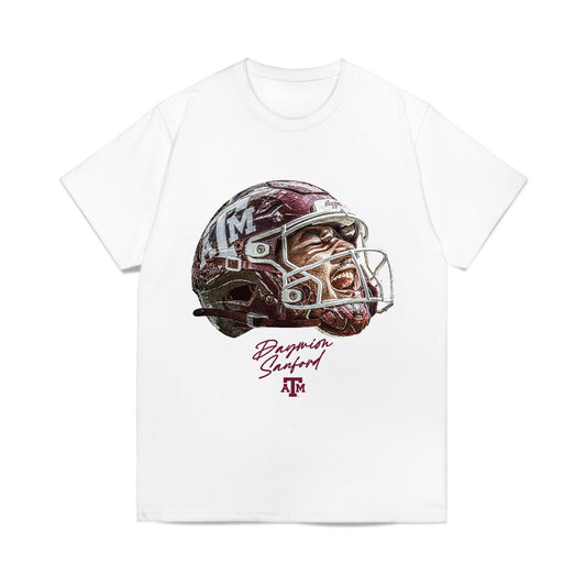 Texas A&M - NCAA Football : Daymion Sanford - Game Face Comfort Colors T-Shirt-0