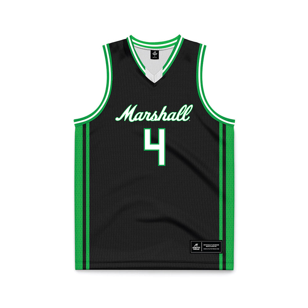 Marshall - NCAA Men's Basketball : Andrew Fuquay - Black Basketball Jersey-0