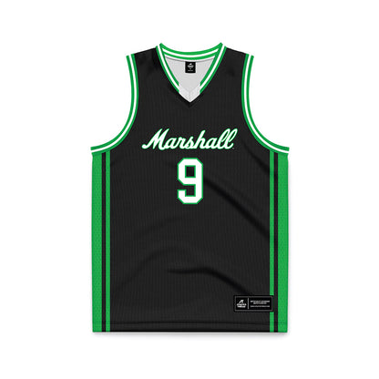 Marshall - NCAA Men's Basketball : Shamarrie Hugie - Black Basketball Jersey-0