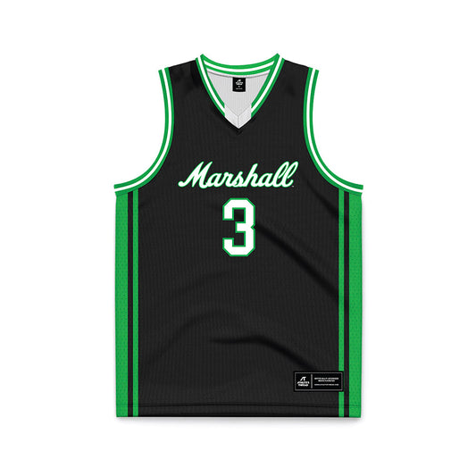 Marshall - NCAA Men's Basketball : Wilson Dubinsky - Black Basketball Jersey-0