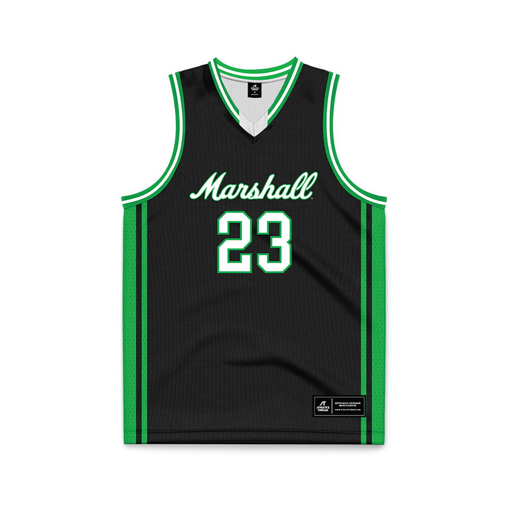 Marshall - NCAA Men's Basketball : Mikal Dawson - Black Basketball Jersey-0