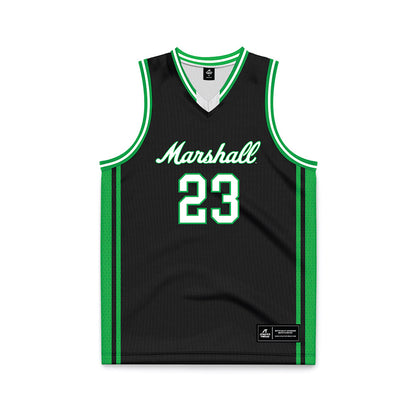 Marshall - NCAA Men's Basketball : Mikal Dawson - Black Basketball Jersey-0