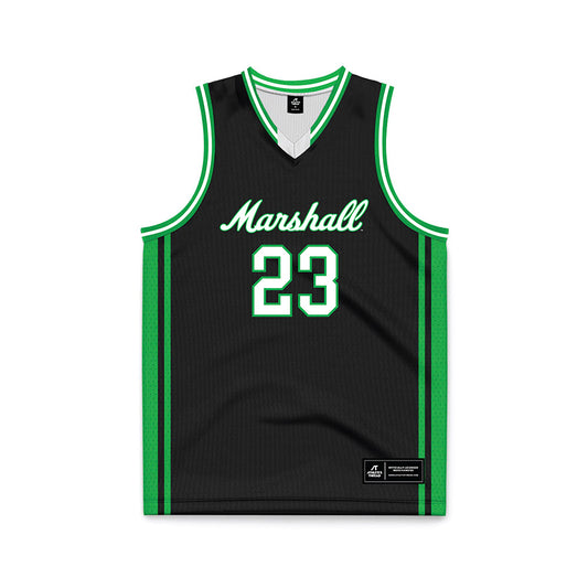 Marshall - NCAA Men's Basketball : Mikal Dawson - Black Basketball Jersey-0