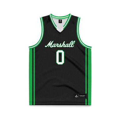 Marshall - NCAA Men's Basketball : Kai Spears - Black Basketball Jersey-0