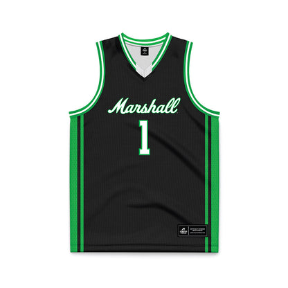 Marshall - NCAA Men's Basketball : Kaiden White - Black Basketball Jersey-0