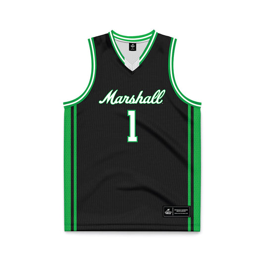 Marshall - NCAA Men's Basketball : Kaiden White - Black Basketball Jersey-0