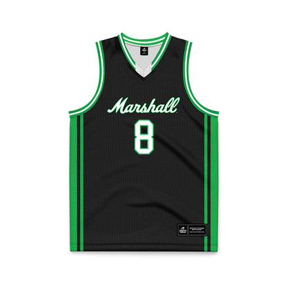 Marshall - NCAA Men's Basketball : Bryce Slay - Black Basketball Jersey-0