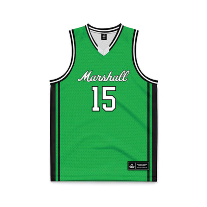 Marshall - NCAA Men's Basketball : Caleb Hollenbeck - Green Basketball Jersey-0