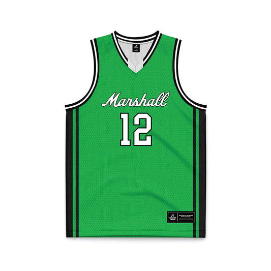 Marshall - NCAA Men's Basketball : Will Moore - Green Basketball Jersey-0