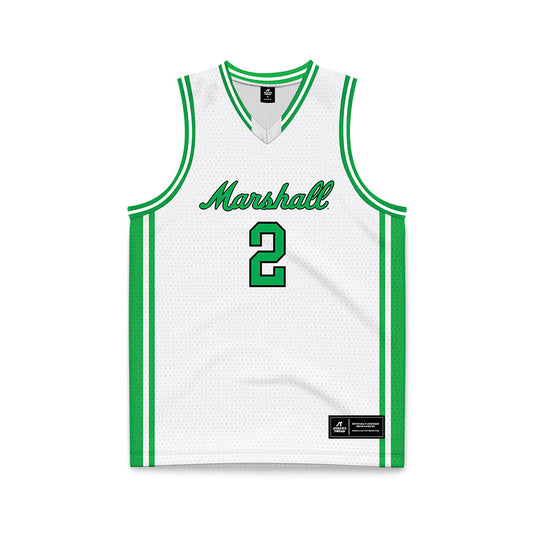 Marshall - NCAA Men's Basketball : Wyatt Fricks - White Basketball Jersey-0