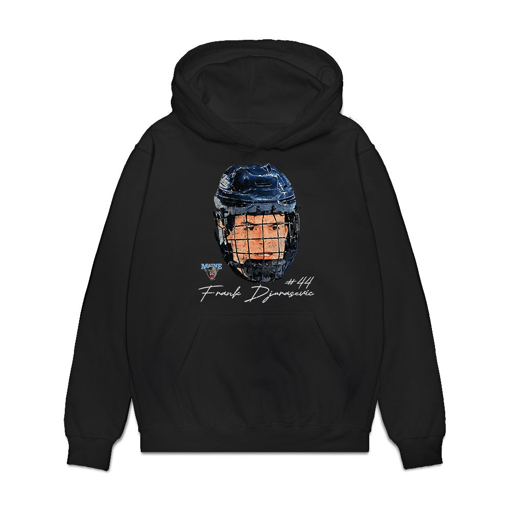 Maine - NCAA Men's Ice Hockey : Frank Djurasevic - Game Face Premium Hooded Sweatshirt-0