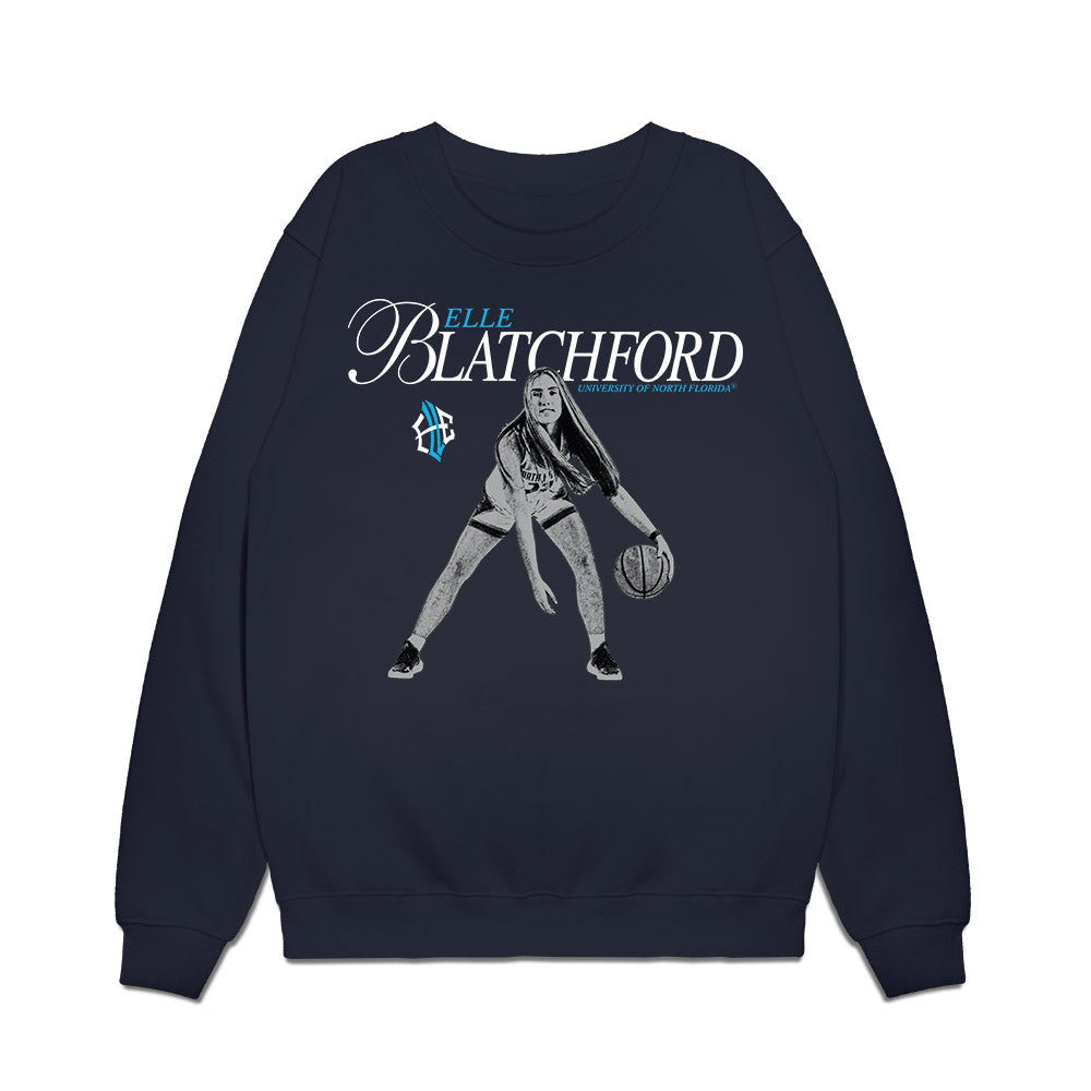 UNF - NCAA Women's Basketball : Elle Blatchford - Graphic Tee Premium Crewneck Sweatshirt-0