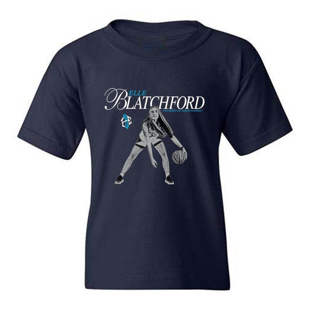 UNF - NCAA Women's Basketball : Elle Blatchford - Graphic Tee Youth T-Shirt-0