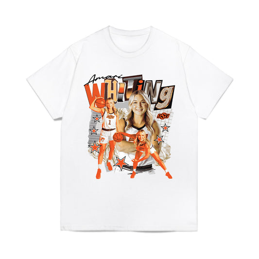 Oklahoma State - NCAA Women's Basketball : Amari Whiting - Collage Comfort Colors T-Shirt-0