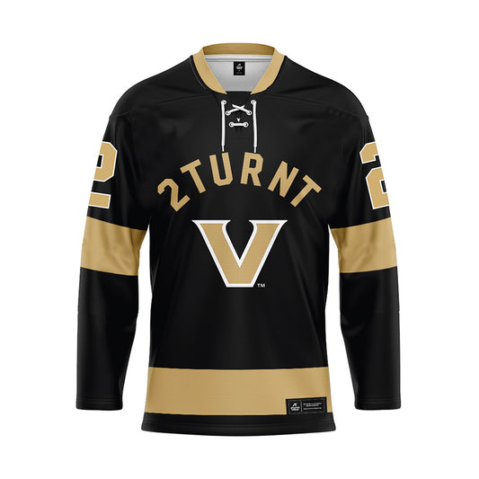 Vanderbilt - NCAA Football : Diego Pavia - 2 Turnt Black Hockey Jersey-0