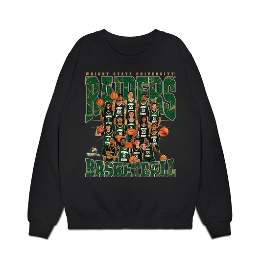 Wright State - NCAA Men's Basketball : - Team Collage Premium Crewneck Sweatshirt-0