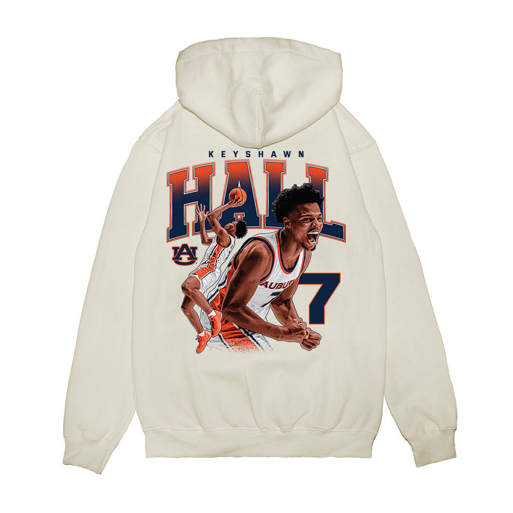 Auburn - NCAA Men's Basketball : Keyshawn Hall - Collage Premium Hooded Sweatshirt-1