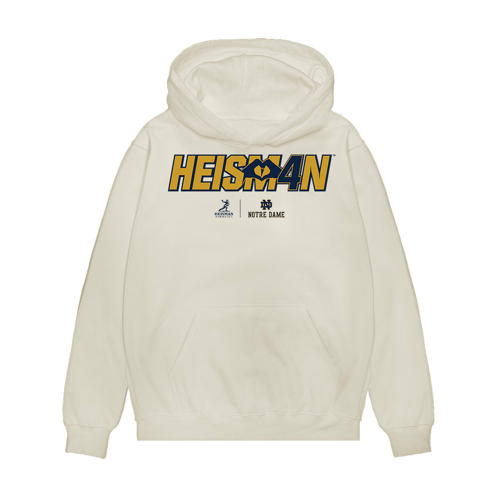 Notre Dame - NCAA Football : Jeremiyah Love - Heisman Finalist Premium Hooded Sweatshirt-0