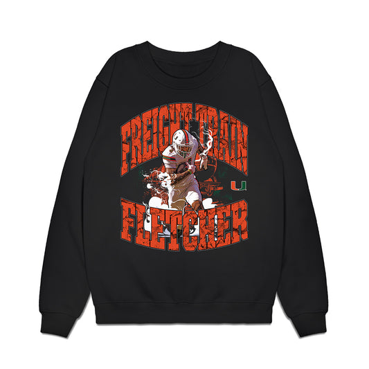 Miami - NCAA Football : Mark Fletcher - Graphic Premium Crewneck Sweatshirt-0